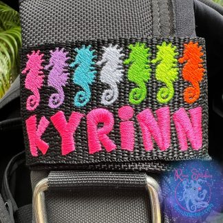 Neon Seahorses Personalized BCD Tag