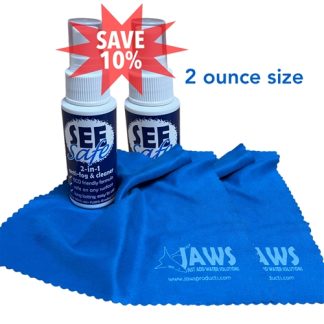 SEEsafe 2 in 1 Antifog & Cleaner With JAWScloth (2 Pack)