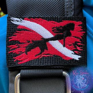 Mermaid Dive Flag BCD Tag - Red