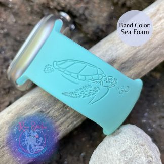 Sea Turtle Laser Engraved Silicone Watch Band - Apple Watch Compatible