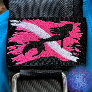 Mermaid Dive Flag BCD Tag - Neon Pink