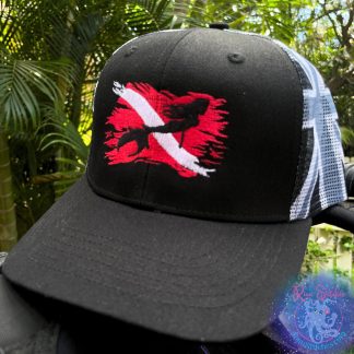 Mermaid Dive Flag - Women’s Dive Day 2024 Exclusive Design Snap Back Hat Red & White