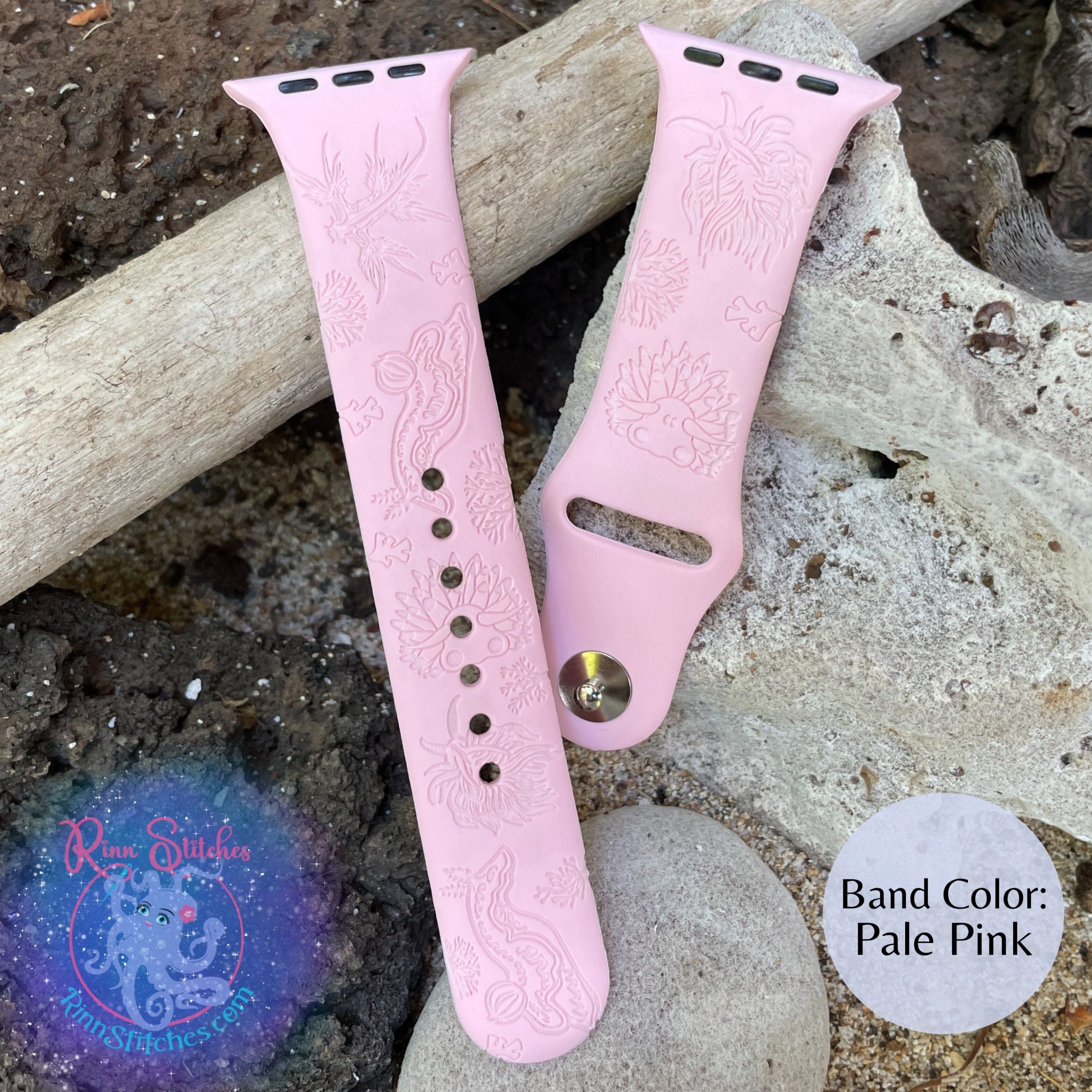 Nudibranch Laser Engraved Silicone Watch Band - Apple Watch Compatible - Image 2