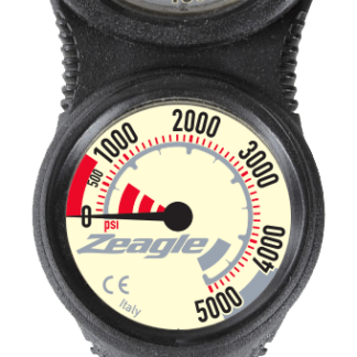 Zeagle - Combo 2 Gauge SPG/Depth Gauge With Black Miflex Hose