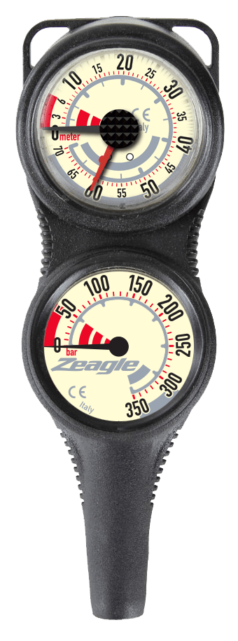 Zeagle - Combo 2 Gauge SPG/Depth Gauge With Black Miflex Hose - Image 2