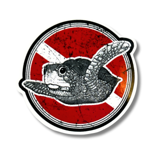 Dive Flag Turtle Vinyl Sticker