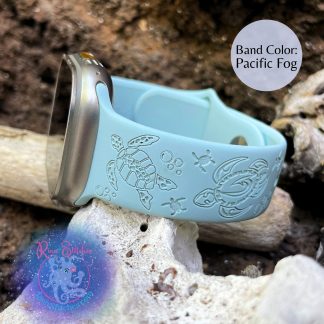 Sea Turtles Hawaiian Honus Laser Engraved Silicone Watch Band - Apple Watch Compatible