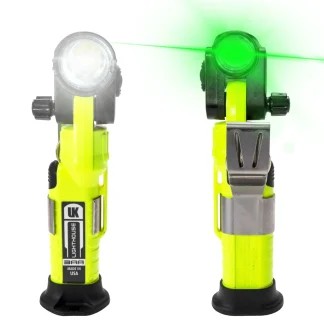 UK 4AA Lighthouse Dual Beam White-Green w/Magnetic Base - Right Angle eLED Work Light