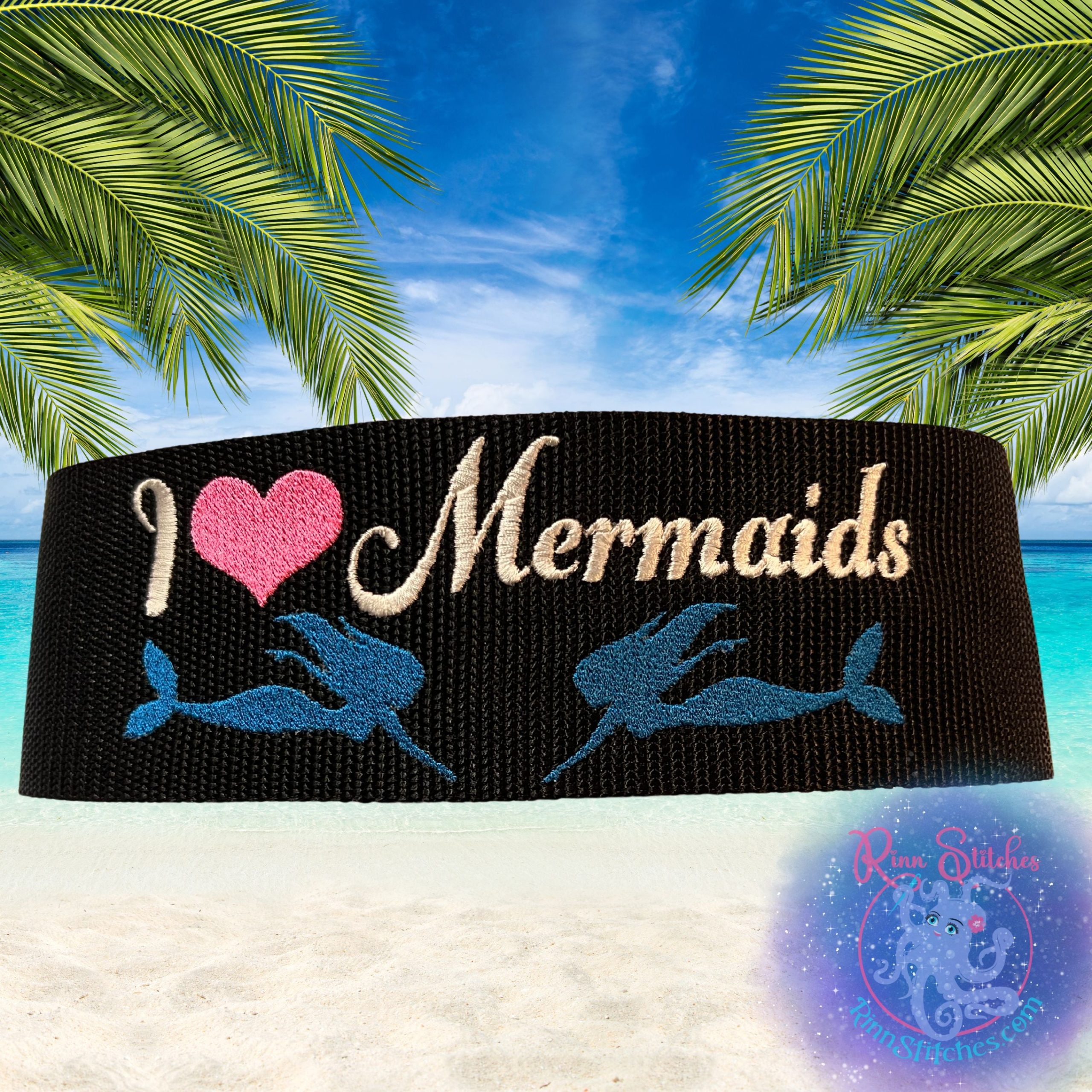I Heart Mermaids Personalized Scuba Tank Band - Image 2