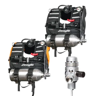 Code 3 w/Razor II Regulator, Sanded/Black Tank; Single Gauge (5000 psi) With Miflex Hose