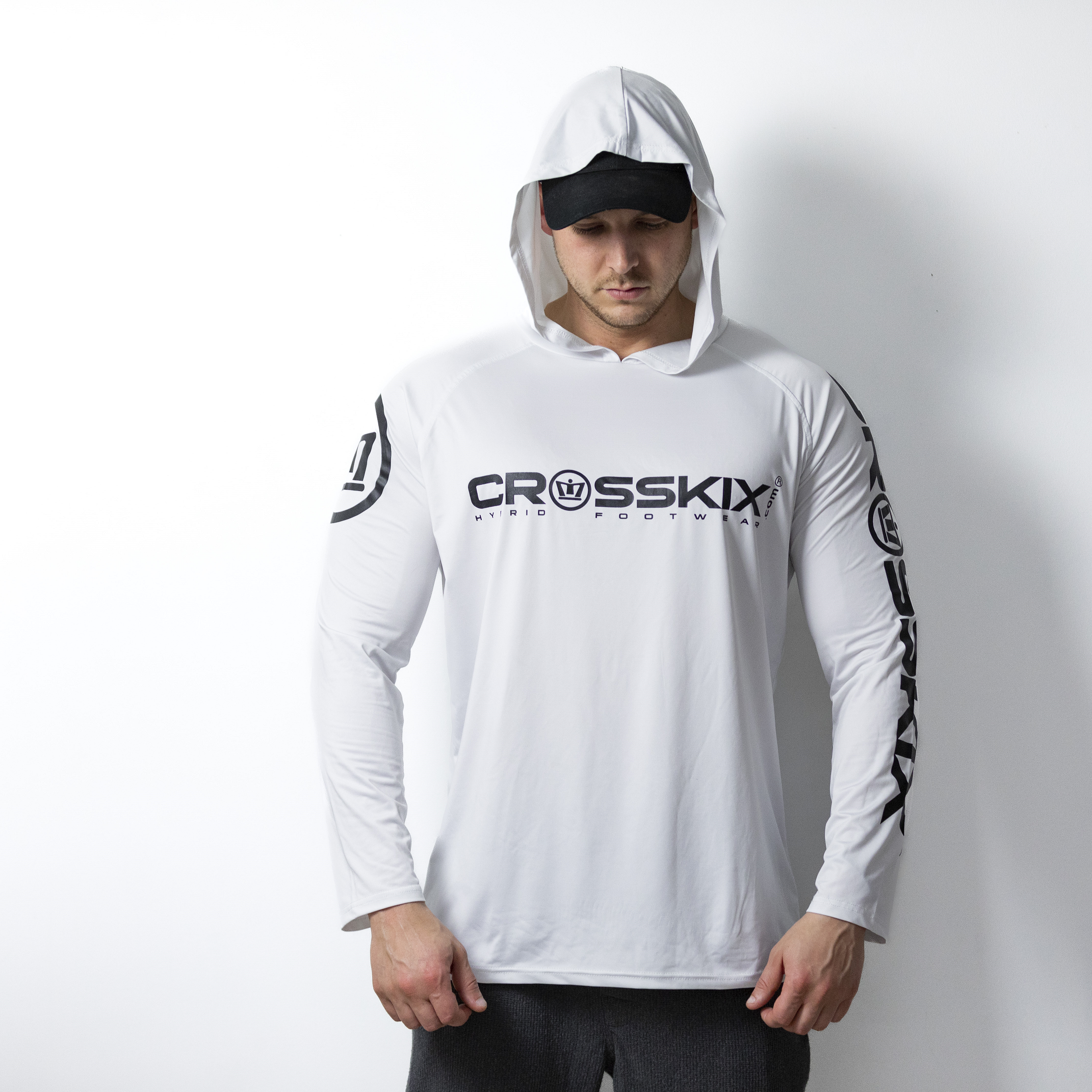 Crosskix Hooded Long Sleeve Athletic Performance Shirt - UPF30 - Image 5