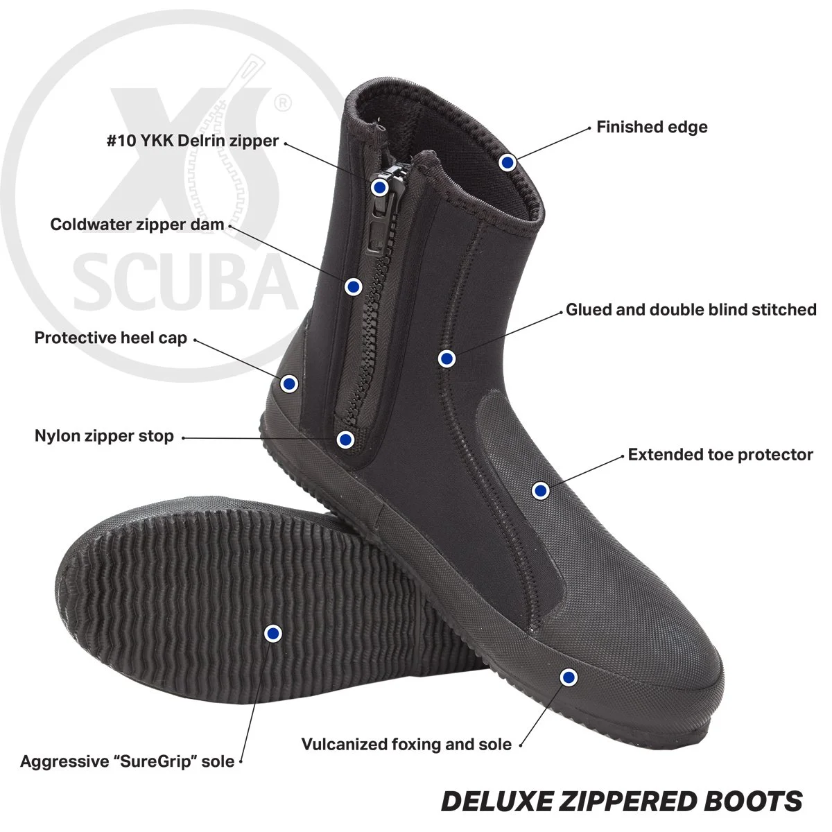 Boot - 6.5mm Deluxe Zip/Size 5 - Image 2