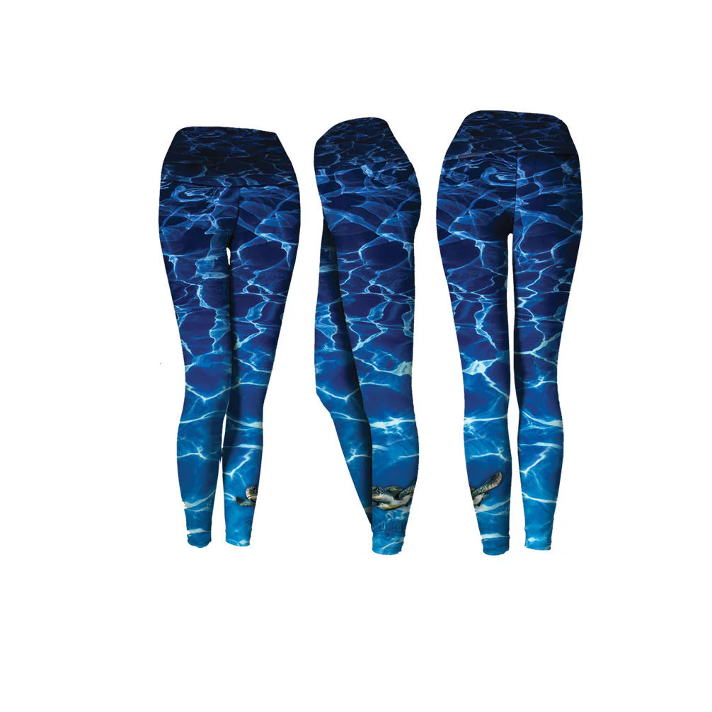 Sea Fear - Blue Water Turtle Performance Leggings