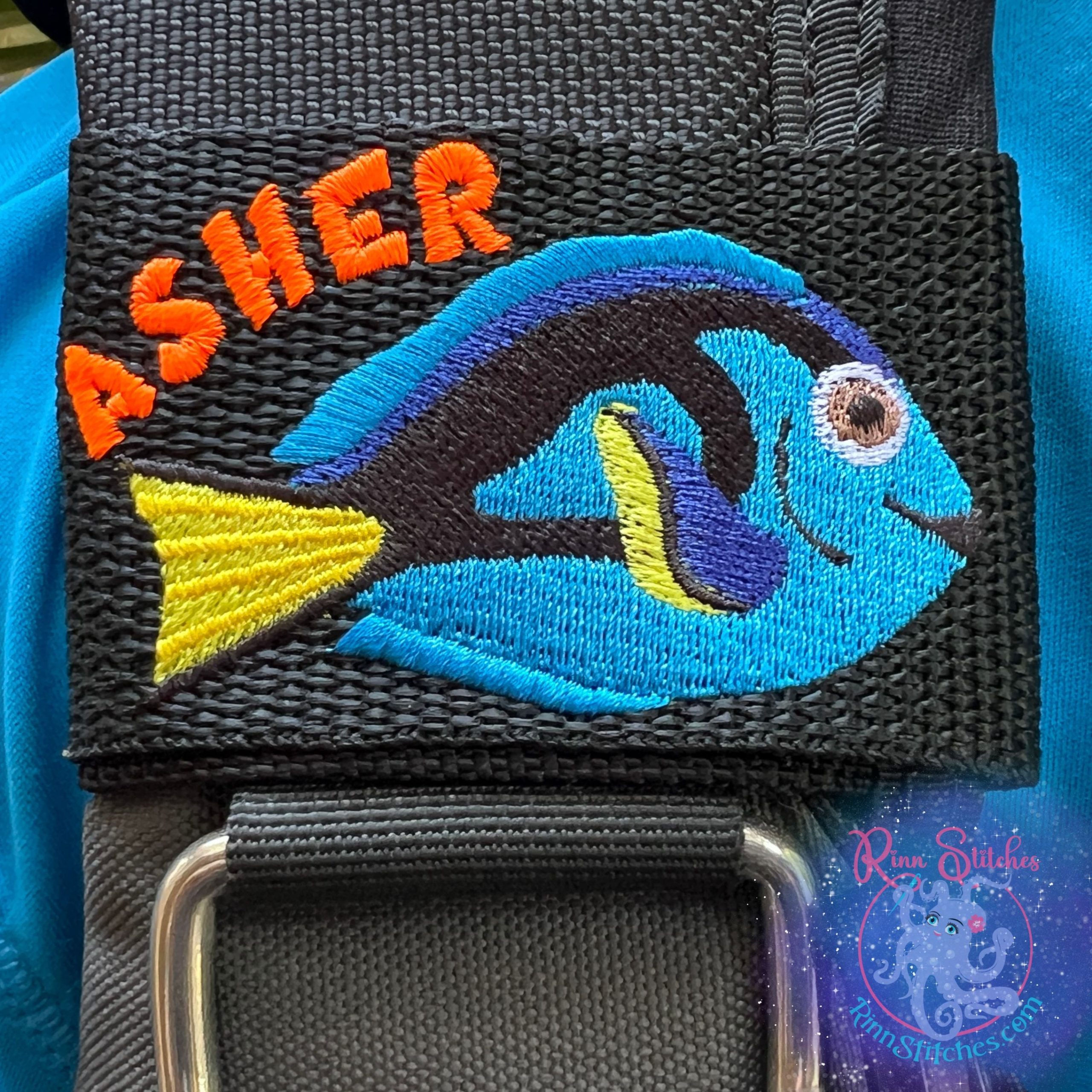 Blue Tang Tropical Fish Personalized BCD ID Tag