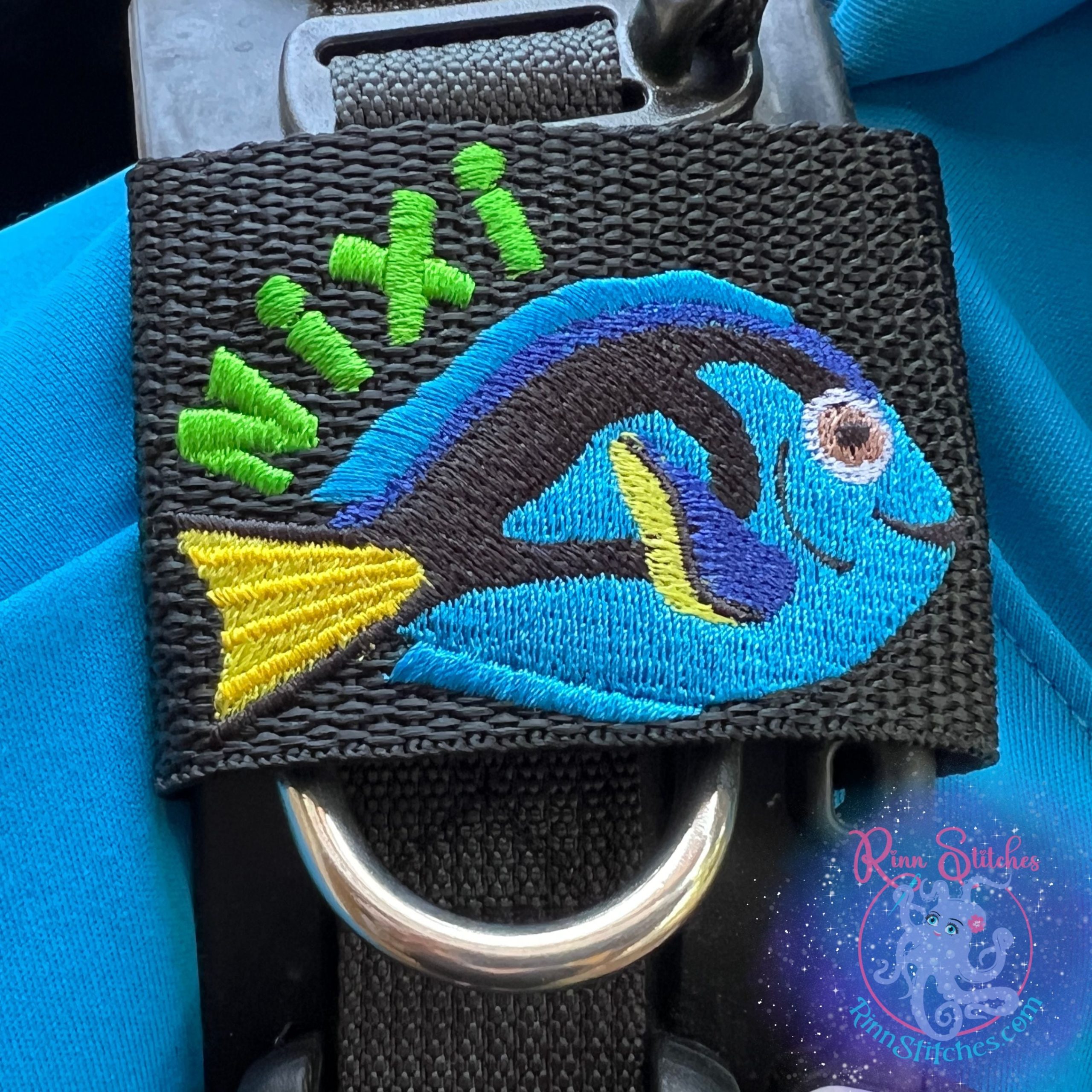 Blue Tang Tropical Fish Personalized BCD ID Tag - Image 2