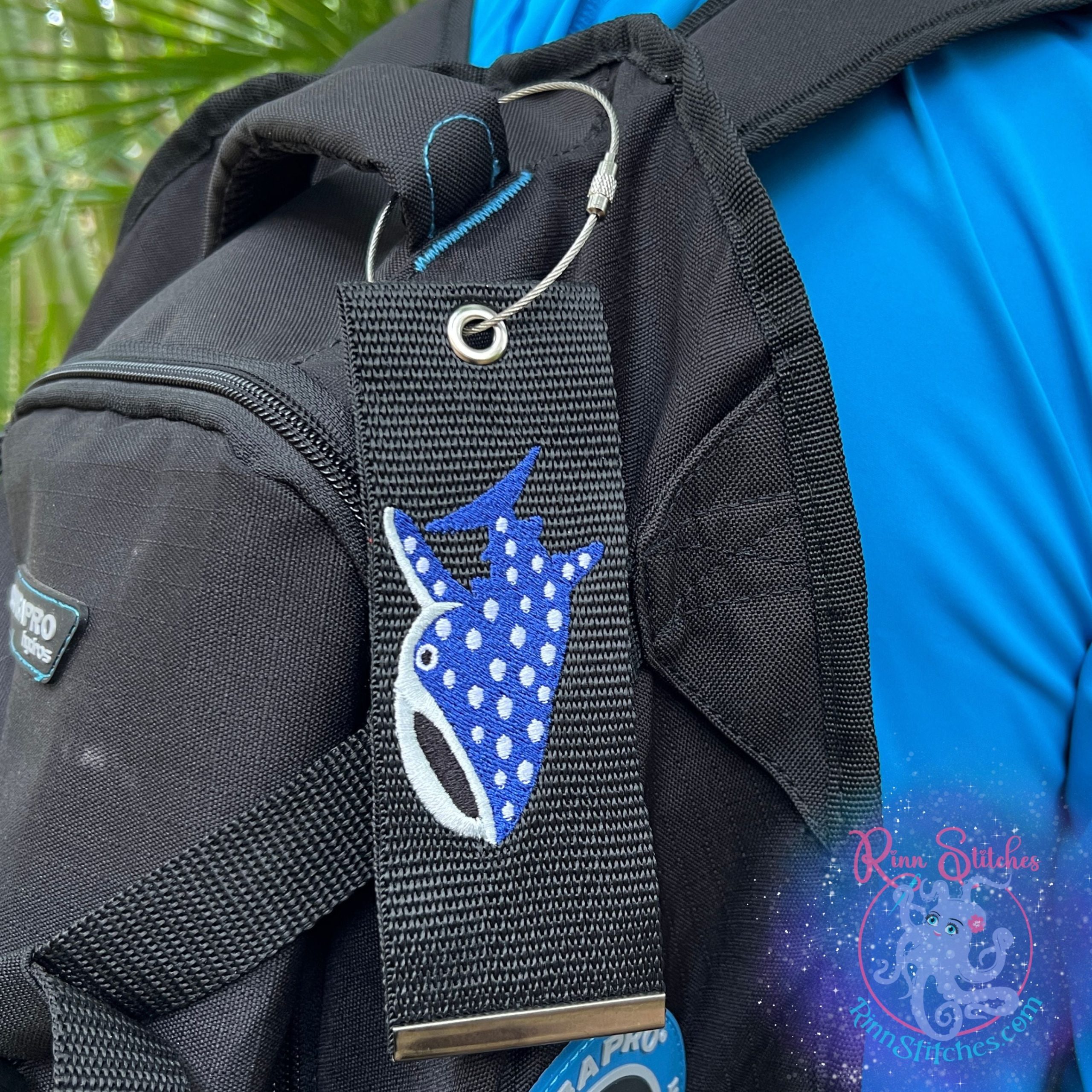Cute Whale Shark Luggage Tag, Personalized Embroidered Bag Tag - Image 10