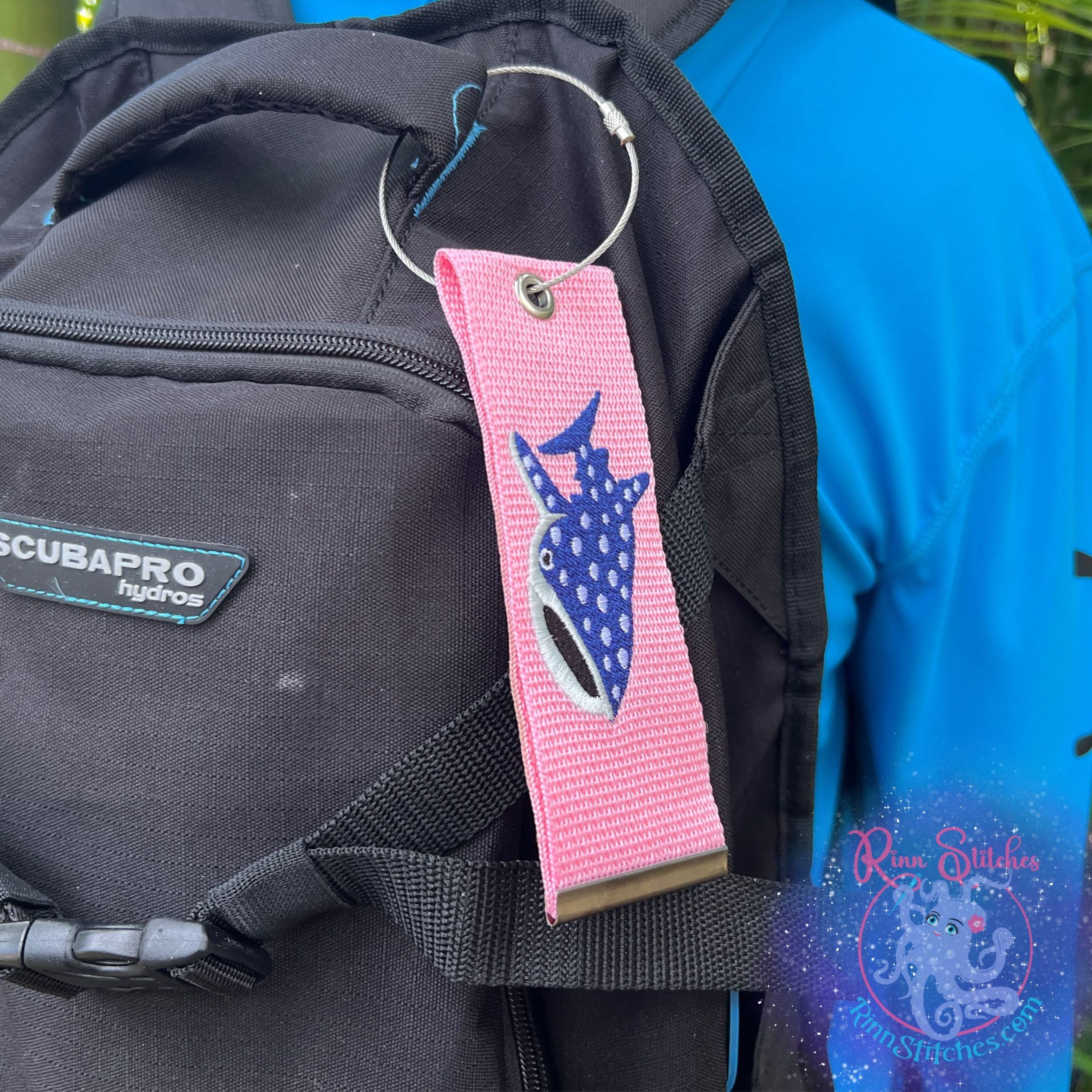 Cute Whale Shark Luggage Tag, Personalized Embroidered Bag Tag - Image 11