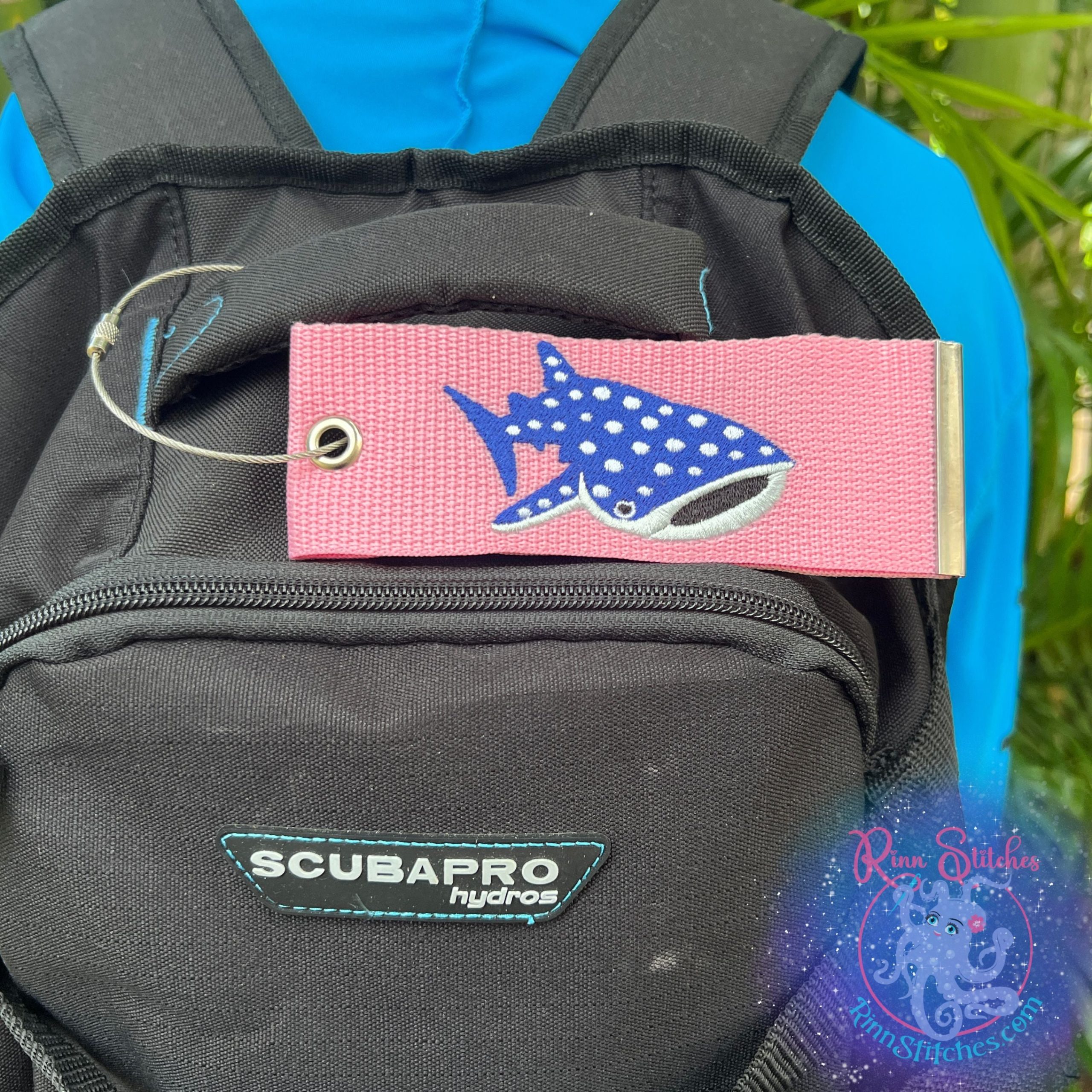 Cute Whale Shark Luggage Tag, Personalized Embroidered Bag Tag - Image 2