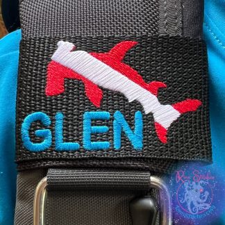 Dive Flag Hammerhead Shark Personalized BCD Tag