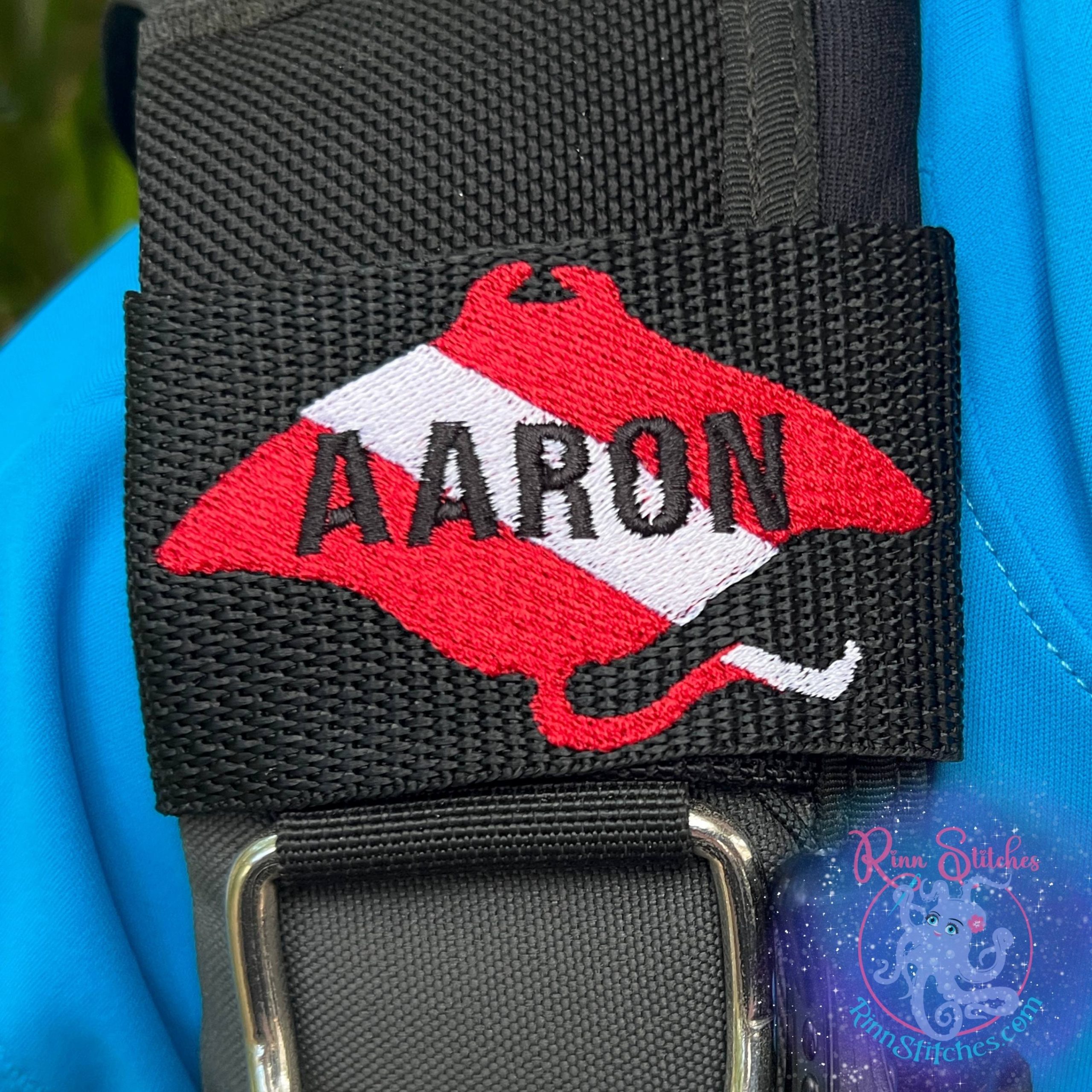 Dive Flag Manta Ray Silhouette Personalized BCD Tag - Image 12