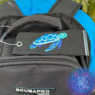 Sea Turtle (Hawaiian Honu) Luggage Tag, Personalized Embroidered Bag Tag
