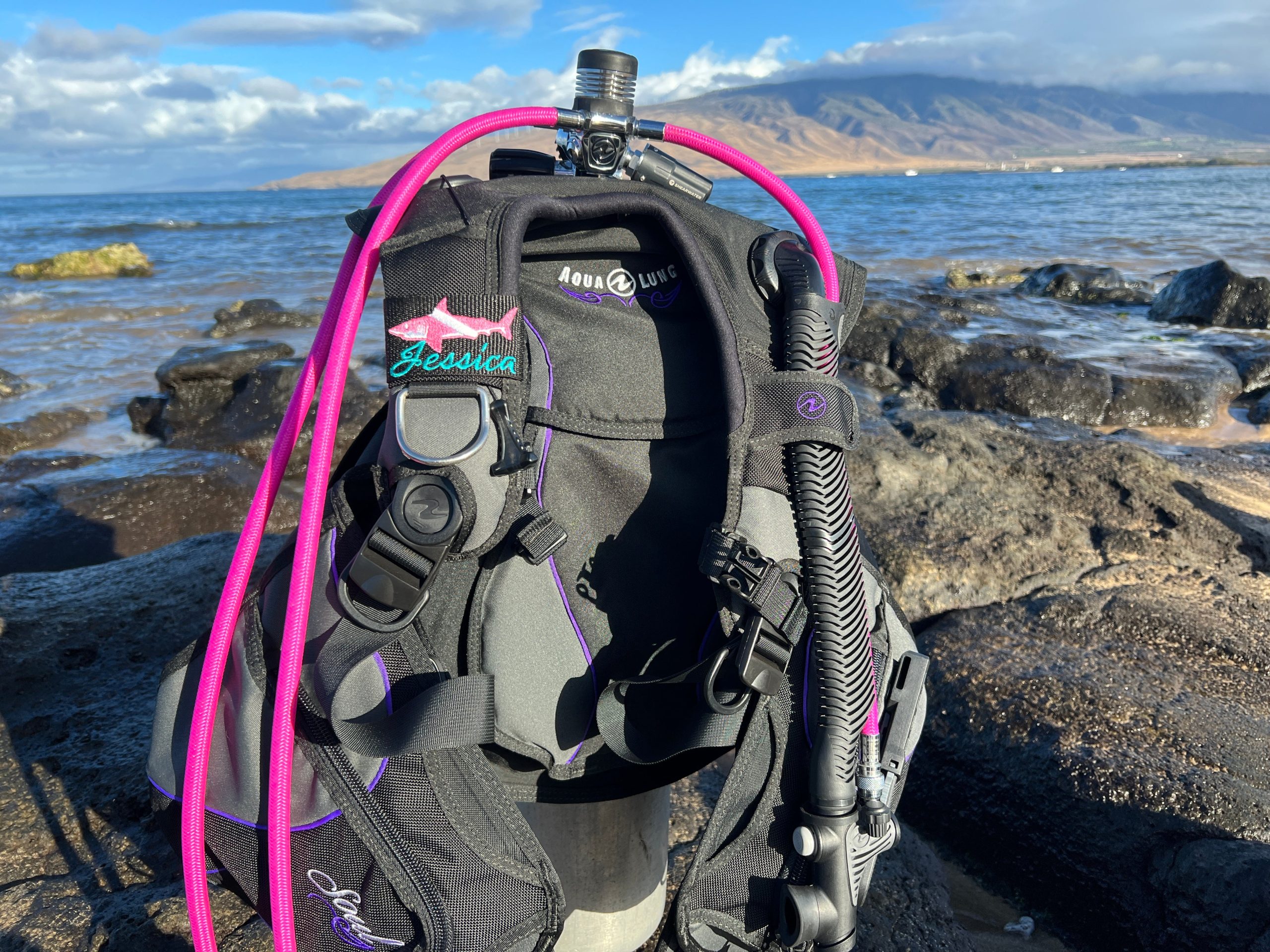 Pink Dive Flag Shark Personalized Bcd Tag - Image 2