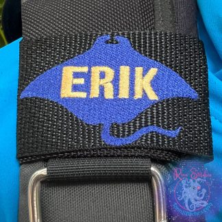 Manta Ray Silhouette Personalized BCD Tag