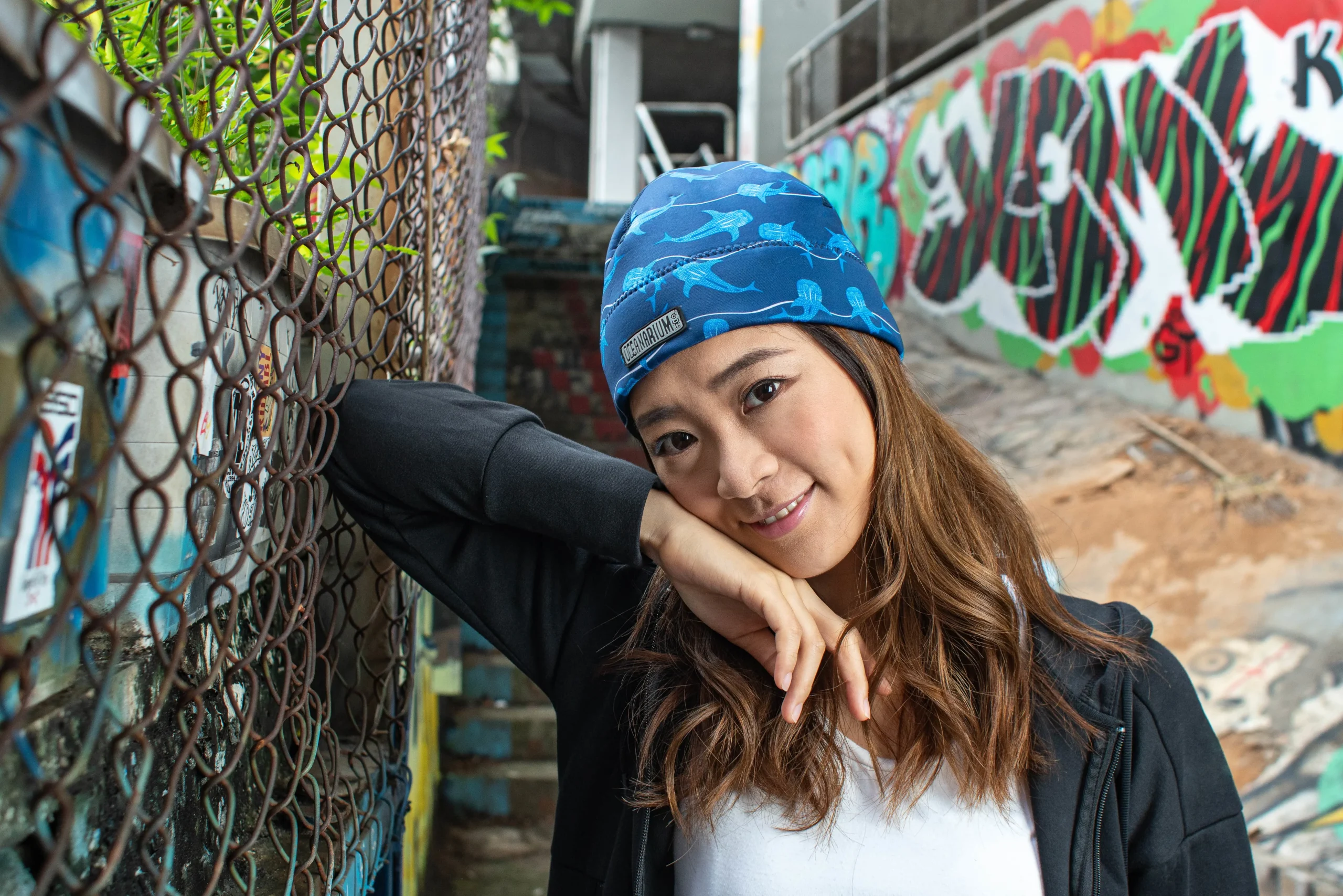 Whaleshark Neoprene Beanie (Blue) - Image 2