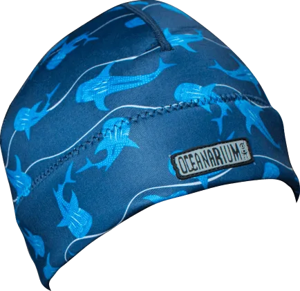 Whaleshark Neoprene Beanie (Blue)