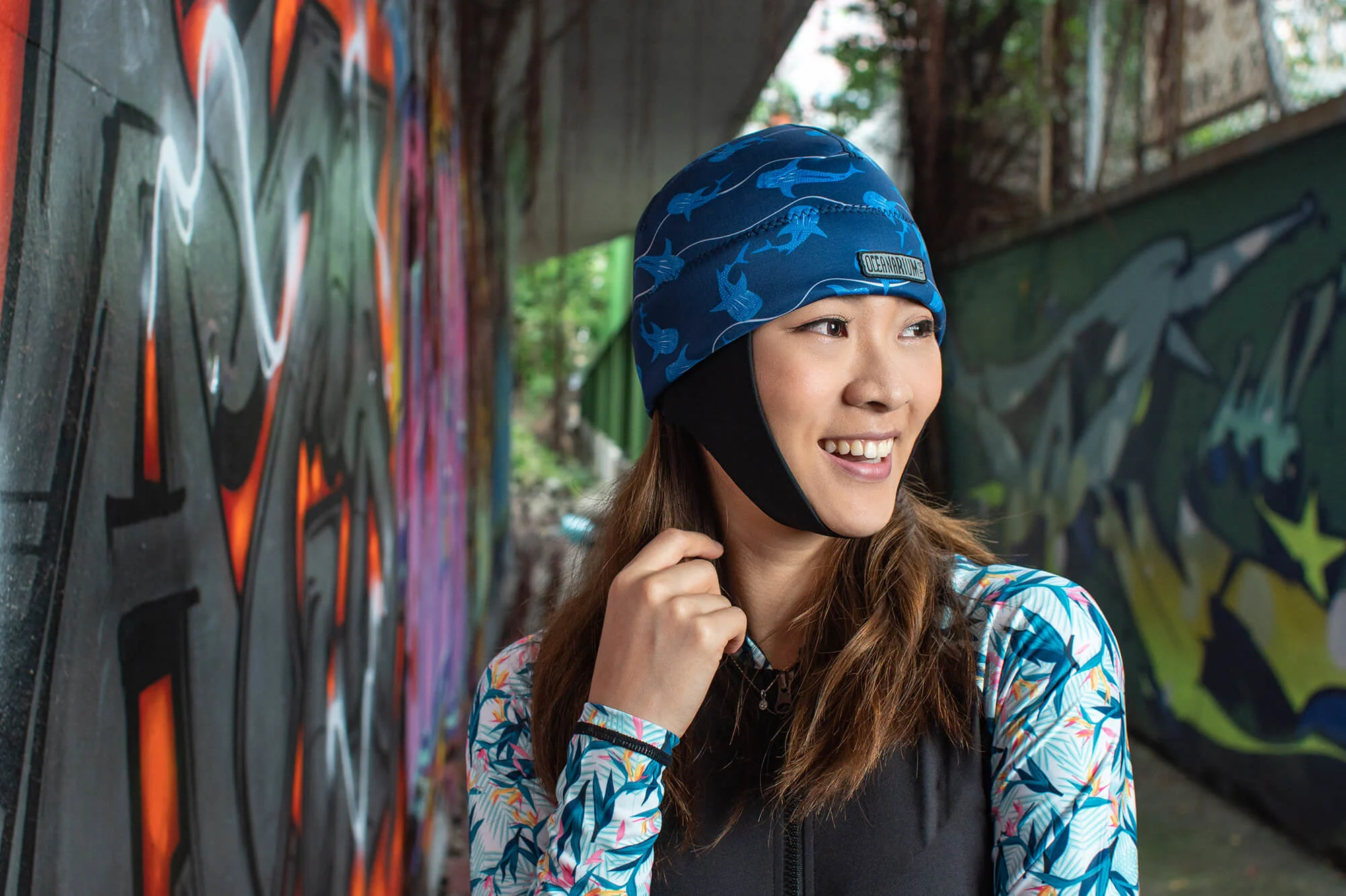 Whaleshark Neoprene Beanie (Blue) - Image 4