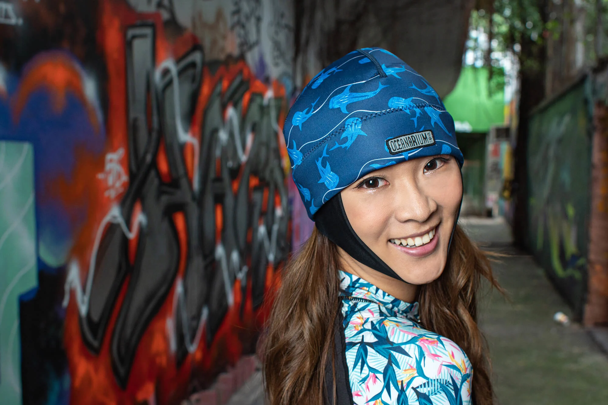 Whaleshark Neoprene Beanie (Blue) - Image 3