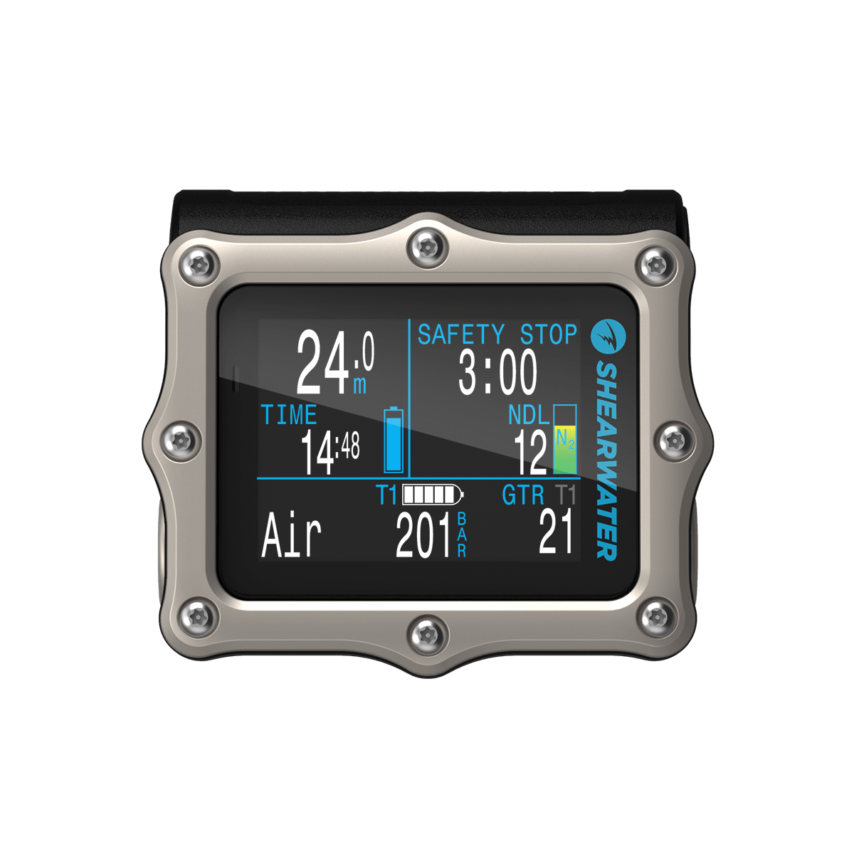 Shearwater - Perdix 2 Silver Titanium Bezel