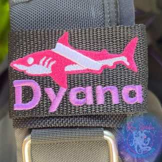 Pink Dive Flag Shark Personalized Bcd Tag