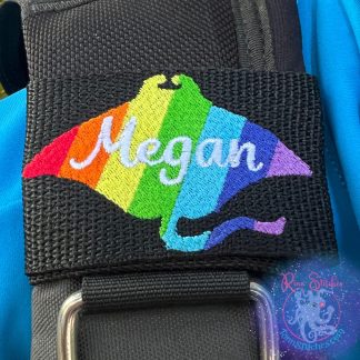 Rainbow Manta Ray Personalized BCD Tag