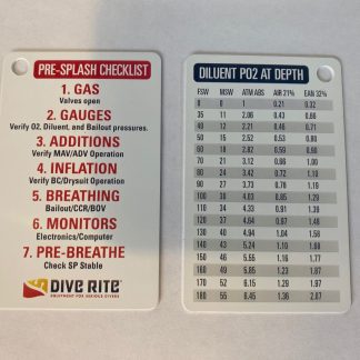 Dive Rite - CCR Pre-Splash Checklist