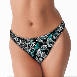 Electric Blue Octofloral Cheeky Bikini Bottoms