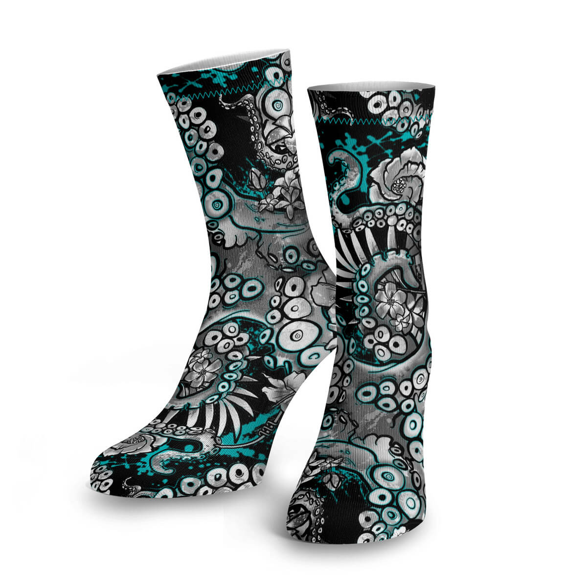 Electric Blue Octofloral Dive Socks