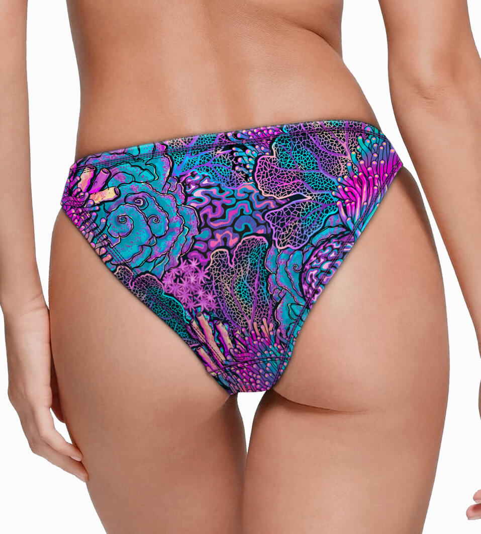 Coral Kaleidoscope Cheeky Bikini Bottoms - Image 3