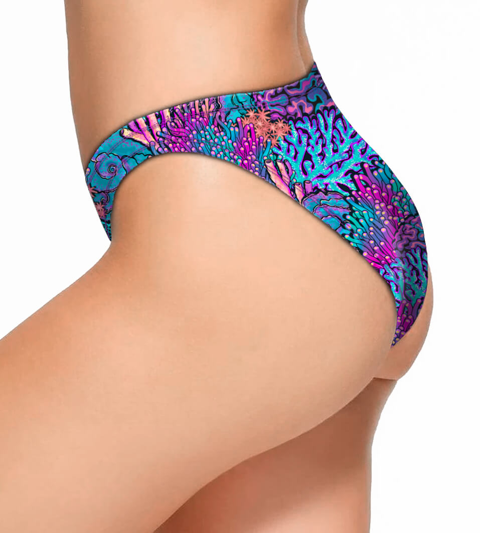 Coral Kaleidoscope Cheeky Bikini Bottoms - Image 2