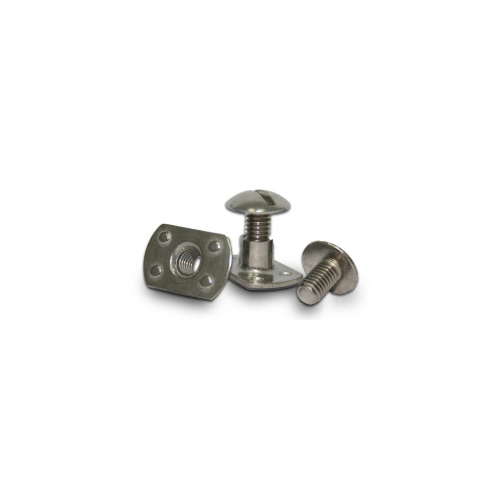 Extra Flat Stainless Steel Screw M6 (1screw + 1nut)