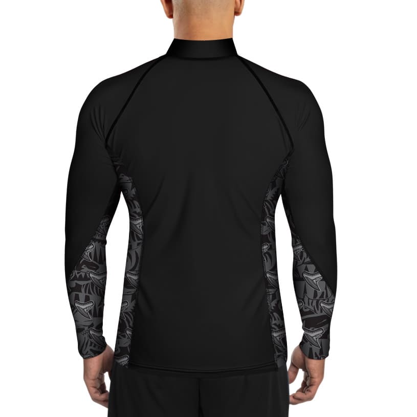 MENS Full Zip Up Tiger Shark Rash Guard - Image 3