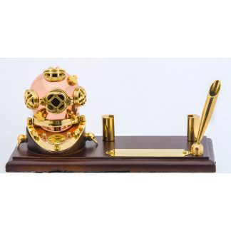Innovative Scuba - Brass Desk Set Pen/card Holder