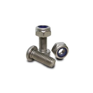 Stainless Steel Bolt M10 (Oval Head) and Self Locking Screw Nut (Pair)