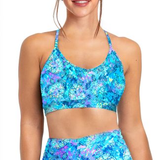 Turtle Tie Dye Bikini Sports Bra Hybrid