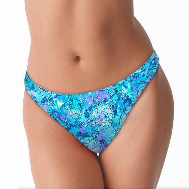 Turtle Tie Dye Cheeky Bikini Bottoms