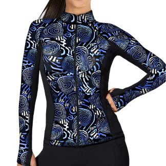 Full Zip Up Angelfish Hypnosis Rash Guard