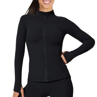 Full Zip Up Night Dive Black Rash Guard