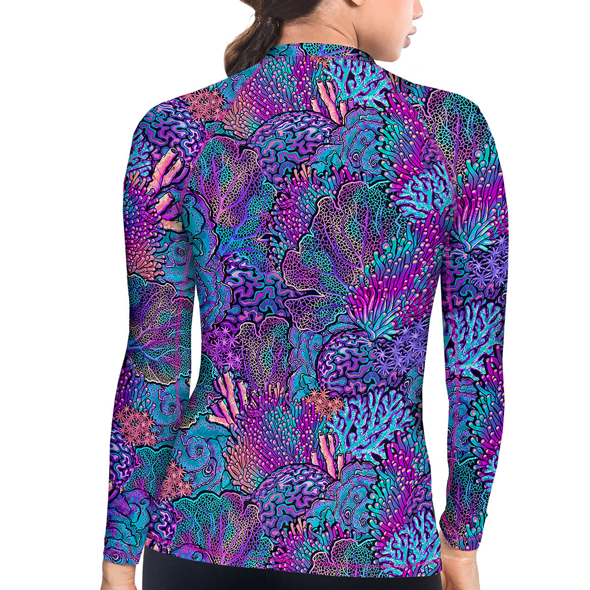 Coral Kaleidoscope Rash Guard - Image 2