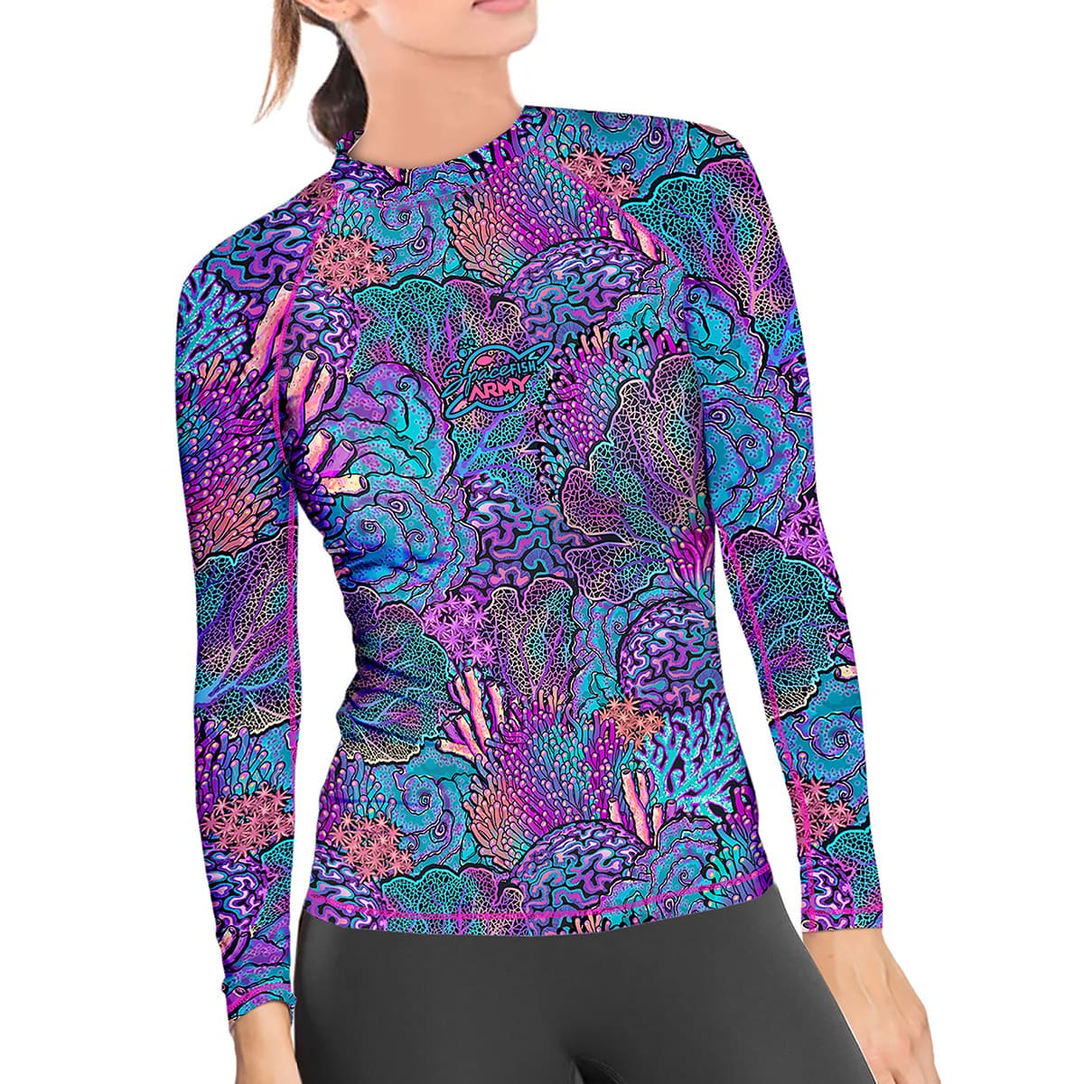 Coral Kaleidoscope Rash Guard